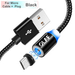 Magnetic Cable Braided LED Type C Micro USB