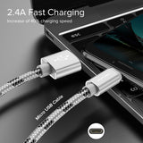 Micro USB Cable 2.4A Nylon Quick Charge Data Wire Microusb Charger Cable