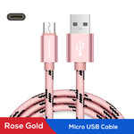 Micro USB Cable 2.4A Nylon Quick Charge Data Wire Microusb Charger Cable