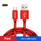 Micro USB Cable 2.4A Nylon Quick Charge Data Wire Microusb Charger Cable